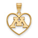 SS w/GP University of Minnesota Pendant in Heart