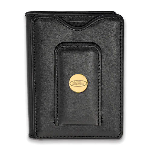 SS w/GP University  of Mississippi Black Leather Wallet