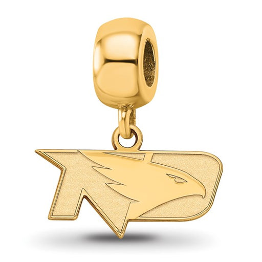 Sterling Silver Gold-plated LogoArt University of North Dakota Extra Small Dangle Bead Charm