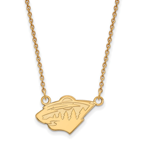 10ky NHL Minnesota Wild Small Pendant w/Necklace