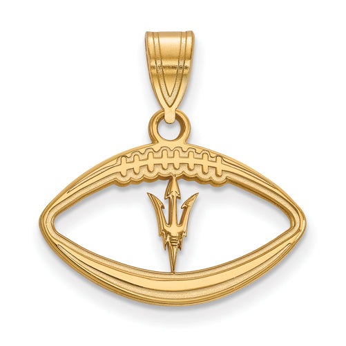 SS w/GP Ariz State University Pitchfork Football Pendant in Football