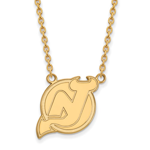14ky NHL New Jersey Devils Large Pendant w/Necklace