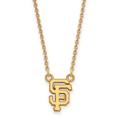 14ky MLB  San Francisco Giants Small Cap Logo Pendant w/Necklace