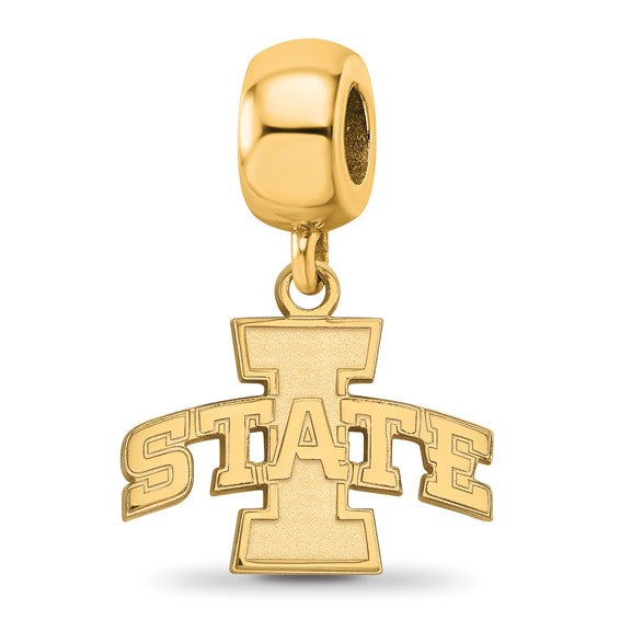 SS w/GP Iowa State University Small Dangle Bead Charm