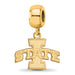 Sterling Silver Gold-plated LogoArt Iowa State University Small Dangle Bead Charm