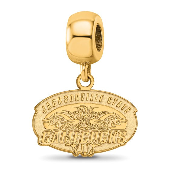 Silver Gold-plated Jacksonville State U. Small Dangle Bead