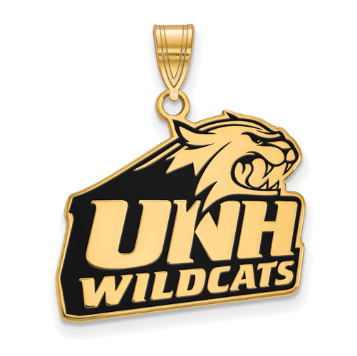 SS w/GP U of New Hampshire Large Enamel Pendant