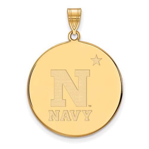 14ky Navy XL Disc Pendant