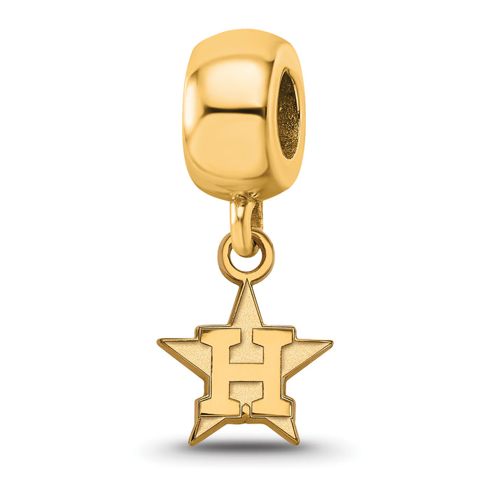 Sterling Silver Gold-plated MLB LogoArt Houston Astros Letter H Star Extra Small Dangle Bead
