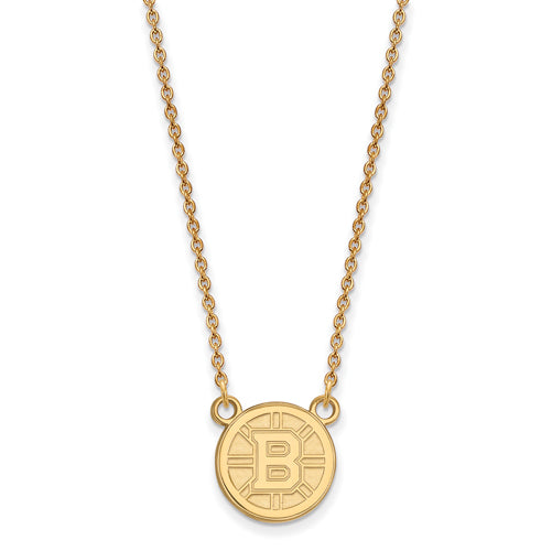 SS w/GP NHL Boston Bruins Small Logo Pendant w/Necklace