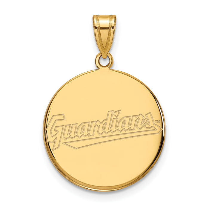 14k Gold MLB LogoArt Cleveland Guardians Large Disc Pendant