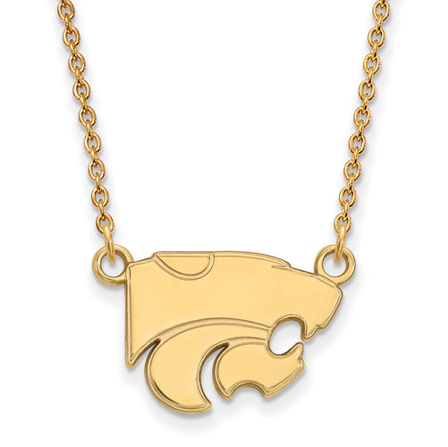 14ky Kansas State University Small Wildcat Pendant w/Necklace
