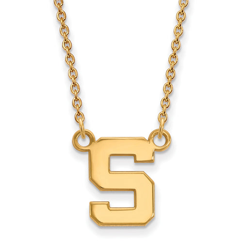 14ky Michigan State University Small Pendant w/Necklace