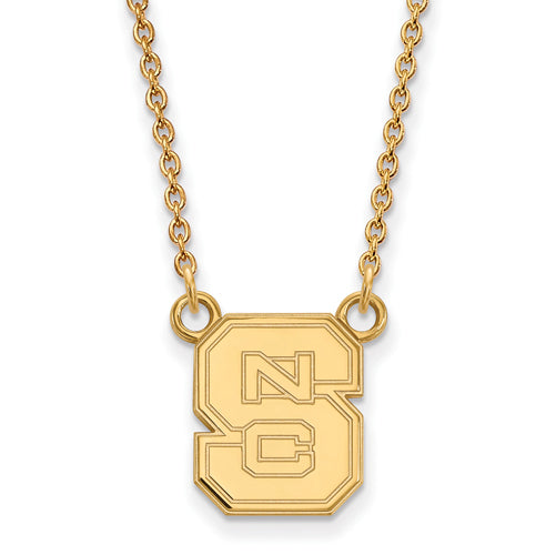14ky North Carolina State University Small Pendant w/Necklace