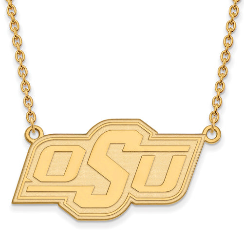 SS w/GP Oklahoma State U Large Pendant w/Necklace