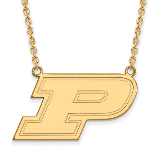 SS w/GP Purdue Large Letter P Pendant w/Necklace