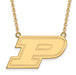 SS w/GP Purdue Large Letter P Pendant w/Necklace