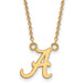 SS w/GP University of Alabama Small A Pendant w/Necklace