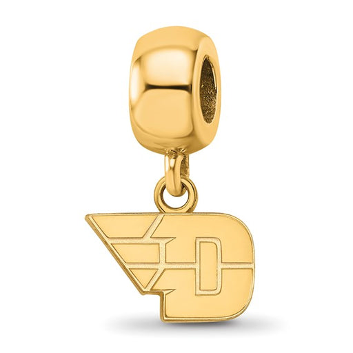 Sterling Silver Gold-plated LogoArt University of Dayton Extra Small Dangle Bead Charm