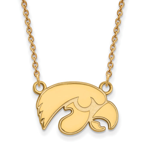 14ky University of Iowa Small Pendant w/Necklace