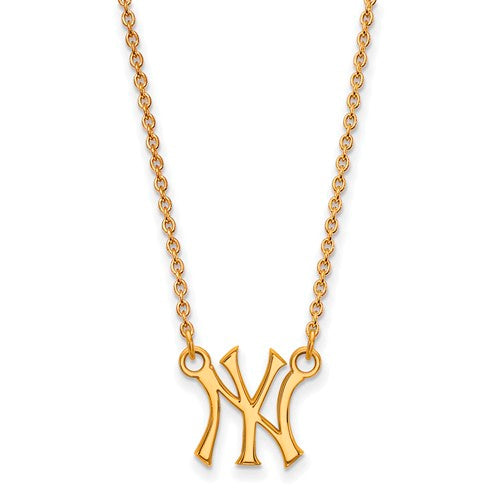 14ky MLB  New York Yankees Small NY Pendant w/Necklace