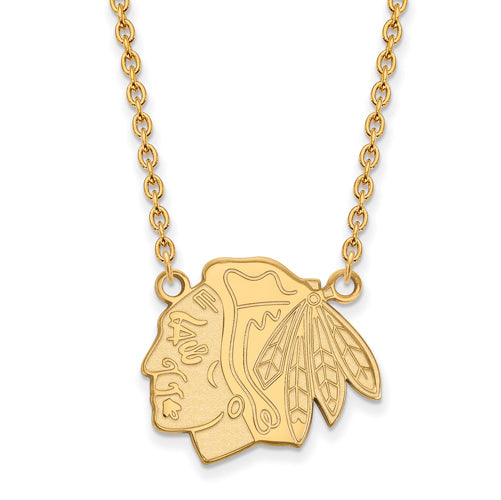 SS w/GP NHL Chicago Blackhawks Lg Pend w/Necklace