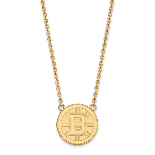 14ky NHL Boston Bruins Large Logo Pendant w/Necklace
