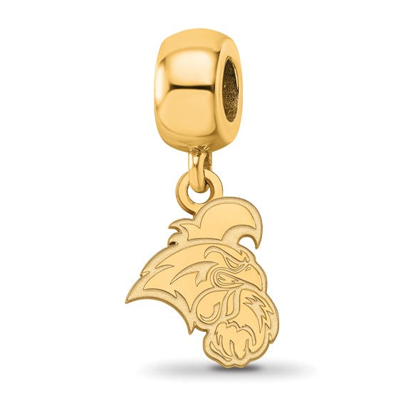 Sterling Silver Gold-plated LogoArt Coastal Carolina University Chanticleer Small Dangle Bead Charm