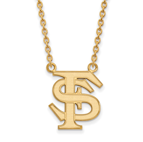 SS w/GP Florida State University Lg FS Pendant w/Necklace