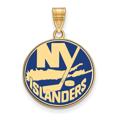 SS w/GP NHL New York Islanders Large Enamel Pendant