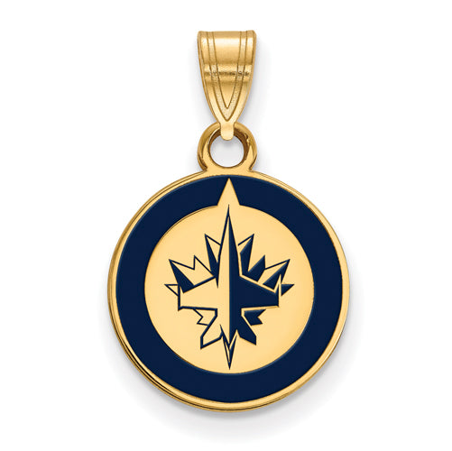 SS w/GP NHL Winnipeg Jets Small Enamel Pendant