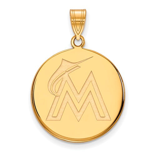 14ky MLB  Miami Marlins Large Disc Pendant