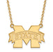 14ky Mississippi State University Large M w/ STATE Pendant w/Necklace