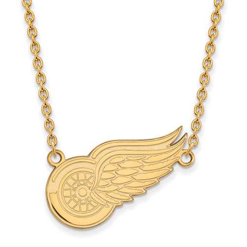 SS w/GP NHL Detroit Red Wings Lg Pendant w/Necklace