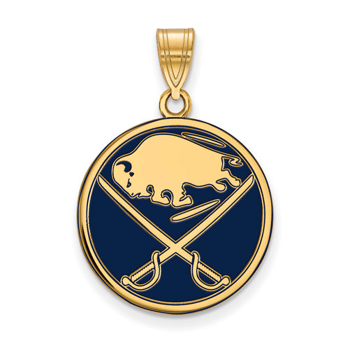 SS w/GP NHL Buffalo Sabres Large Enamel Pendant