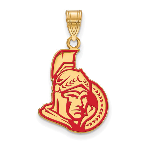 SS w/GP NHL Ottawa Senators Large Enamel Pendant