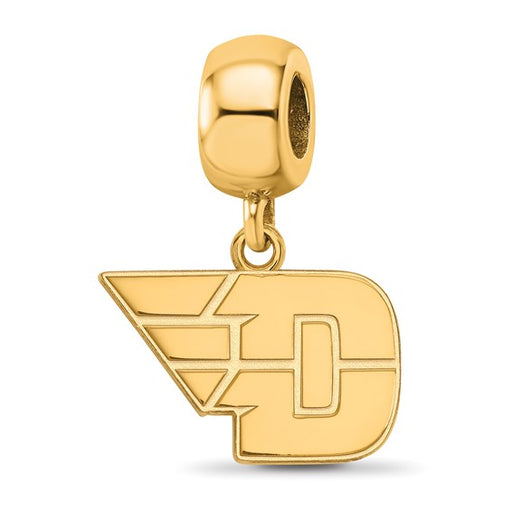 Sterling Silver Gold-plated LogoArt University of Dayton Small Dangle Bead Charm