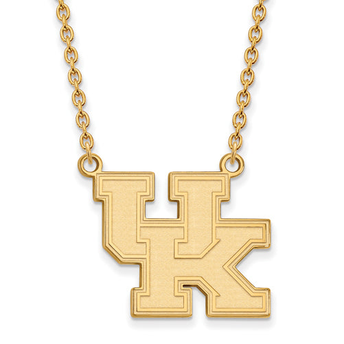 SS w/GP University of Ky Large UK Pendant w/Necklace
