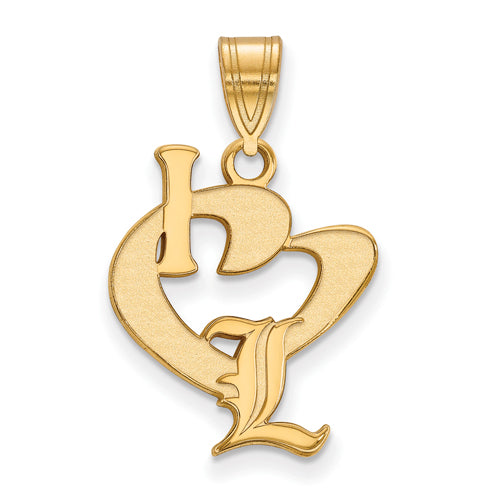 SS w/GP University of Louisville Large I Love Logo Pendant