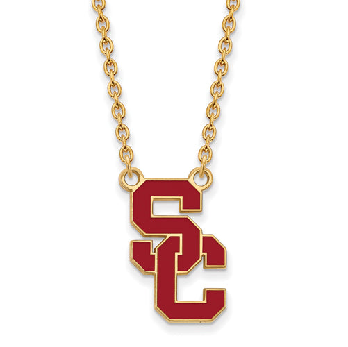 GP Univ of Southern Calif Large S-C Enameled Pendant w/ Necklace
