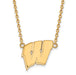 SS w/GP U of Wisconsin Large Badgers Pendant w/Necklace
