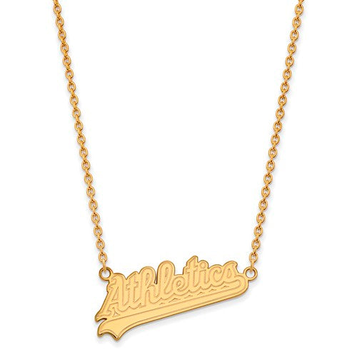 14ky MLB  Oakland Athletics Large "Athletics" Pendant w/Necklace