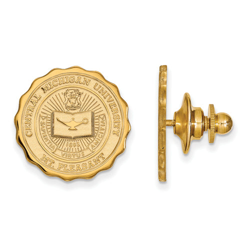 SS w/GP Central Michigan University Crest Lapel Pin