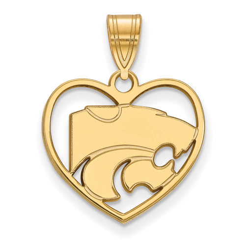 SS w/GP Kansas State University Pendant in Heart