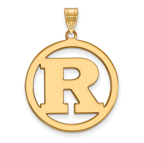 SS w/GP Rutgers XL Pendant in Circle