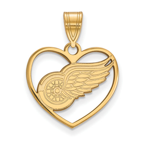 SS w/GP NHL Detroit Red Wings Pendant in Heart