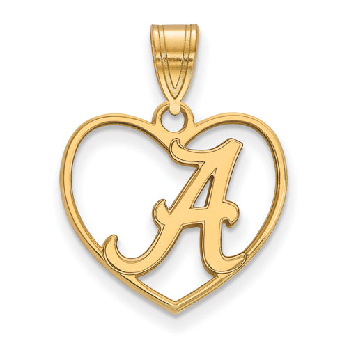 SS w/GP University of Alabama Pendant in Heart