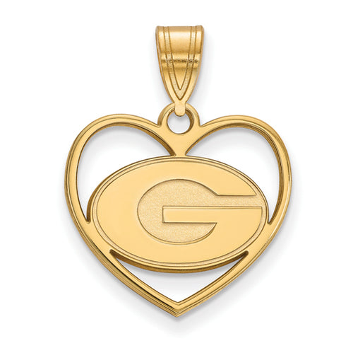 SS w/GP University of Georgia Pendant in Heart