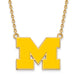 SS w/GP University of Michigan Lg Enl Pendant w/Necklace