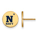 SS w/GP Navy Small Enamel Disc Earrings